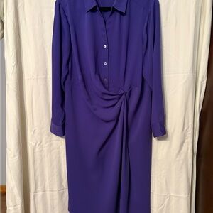 J. Jill Deep Purple Long Sleeve Dress